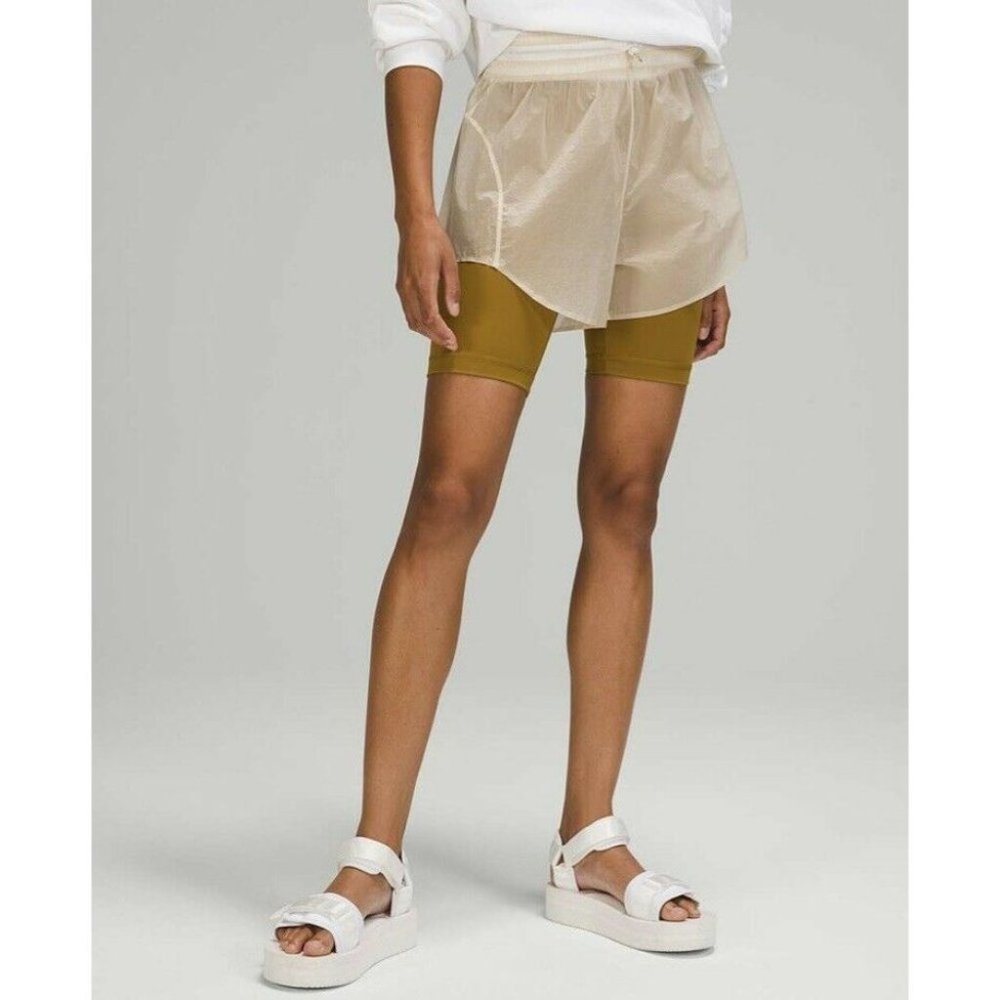 lululemon athletica Cream and Tan Athletic Shorts
